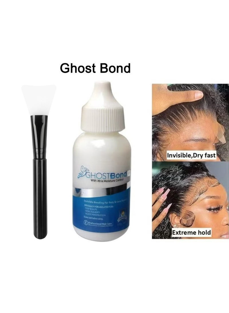 جوست بوند مختبرات الشعر المهنية Ghost Bond الشعر الغراء عاعاعار اللاصق,غير مرئية عاعار اللاصق مع فرشاة مقاومة للماء, مقاومة للزيت, غير سامة, لاصق استبدال الشعر للبوليستر والدنتيل عاعار XL, 1.3oz (38 مل) - Image 1