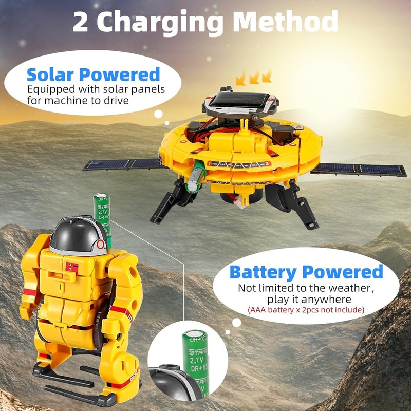 NALACAL Solar Robot Toy 6-in-1, STEM Educational Science Kits for Kids Age 8 9 10, Building Space Robotics Kit, Science&Play Mechanics, Birthday Gifts for 11 12 13 14 Year Old Boys Present Toys - Image 4
