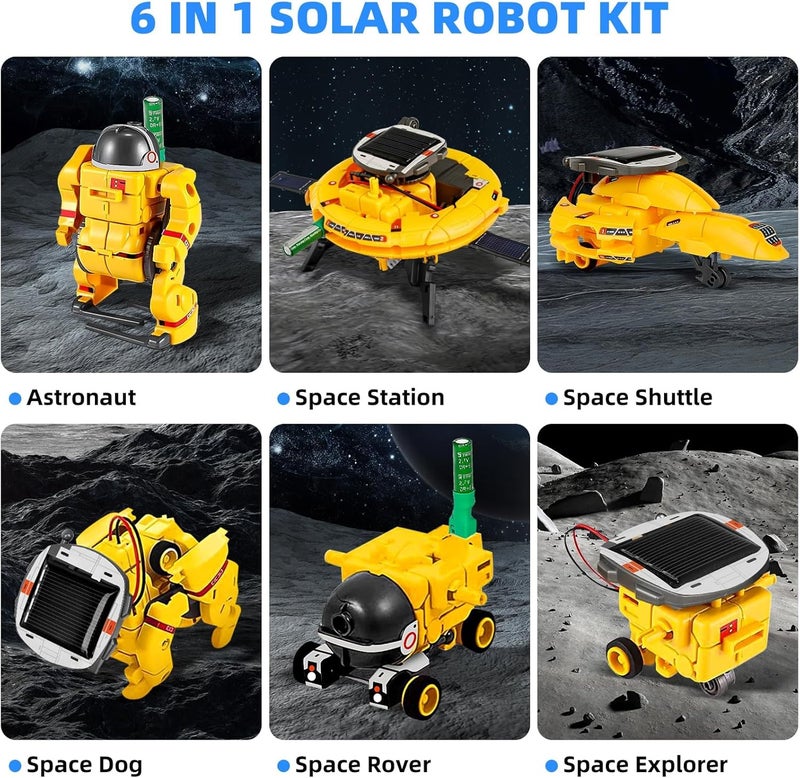 NALACAL Solar Robot Toy 6-in-1, STEM Educational Science Kits for Kids Age 8 9 10, Building Space Robotics Kit, Science&Play Mechanics, Birthday Gifts for 11 12 13 14 Year Old Boys Present Toys - Image 2