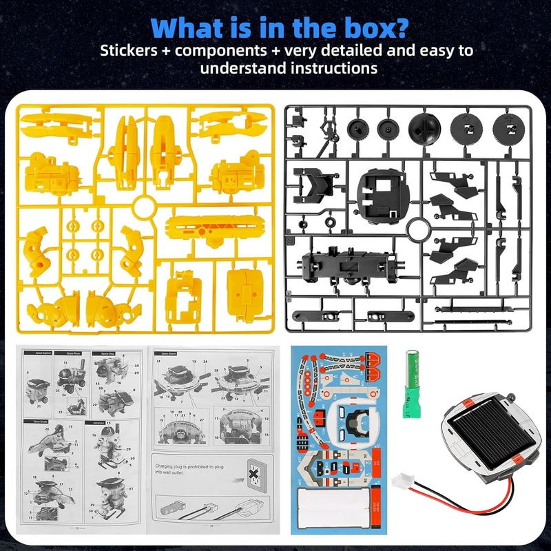 NALACAL Solar Robot Toy 6-in-1, STEM Educational Science Kits for Kids Age 8 9 10, Building Space Robotics Kit, Science&Play Mechanics, Birthday Gifts for 11 12 13 14 Year Old Boys Present Toys - Image 5