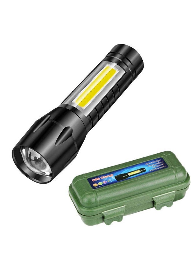 Care4 مصباح يدوي قابل لإعادة الشحن من Care 4 مع ضوء COB جانبي للطوارئ، 140 لومن (أسود) - Image 1