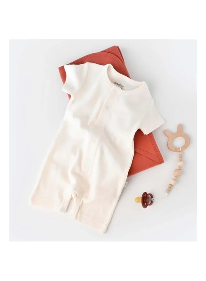 Magu Unisex Baby Organic Cotton Short-Sleeve Romper.