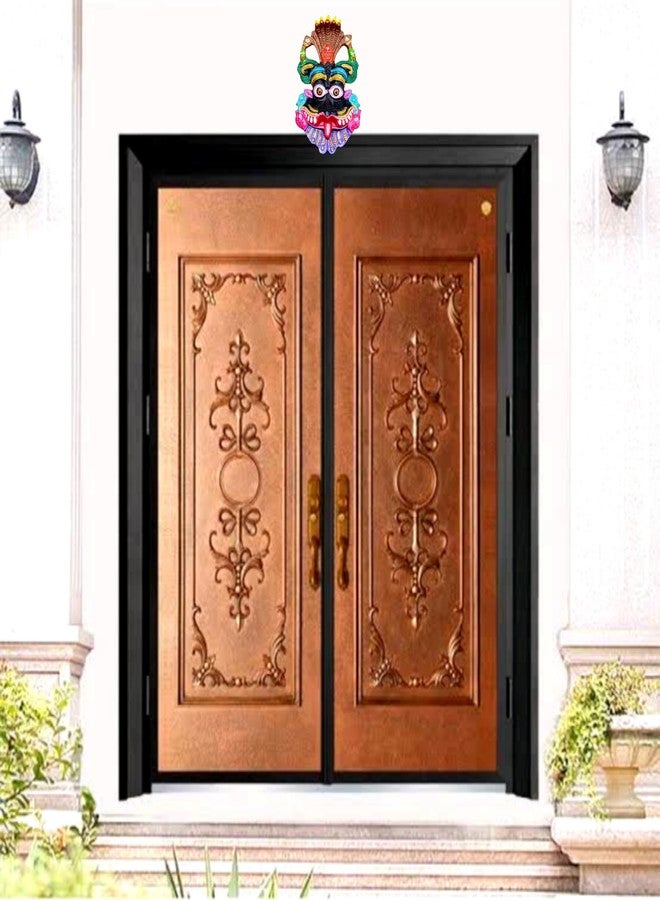 FLAIMYST 6 Inche Kirtimukha for Home Door in Aluminium Metal, Kirtimukha Wall Hanging for Home Decor, Nazar Battu for Home Entrance (Black) - Image 3