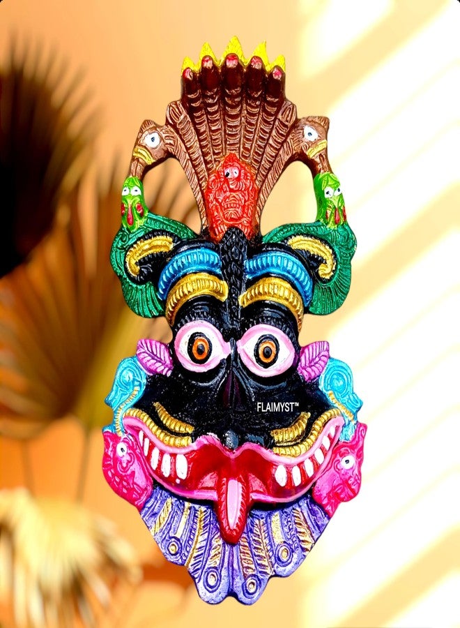 FLAIMYST 6 Inche Kirtimukha for Home Door in Aluminium Metal, Kirtimukha Wall Hanging for Home Decor, Nazar Battu for Home Entrance (Black) - Image 5