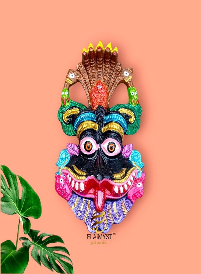 FLAIMYST 6 Inche Kirtimukha for Home Door in Aluminium Metal, Kirtimukha Wall Hanging for Home Decor, Nazar Battu for Home Entrance (Black) - Image 1