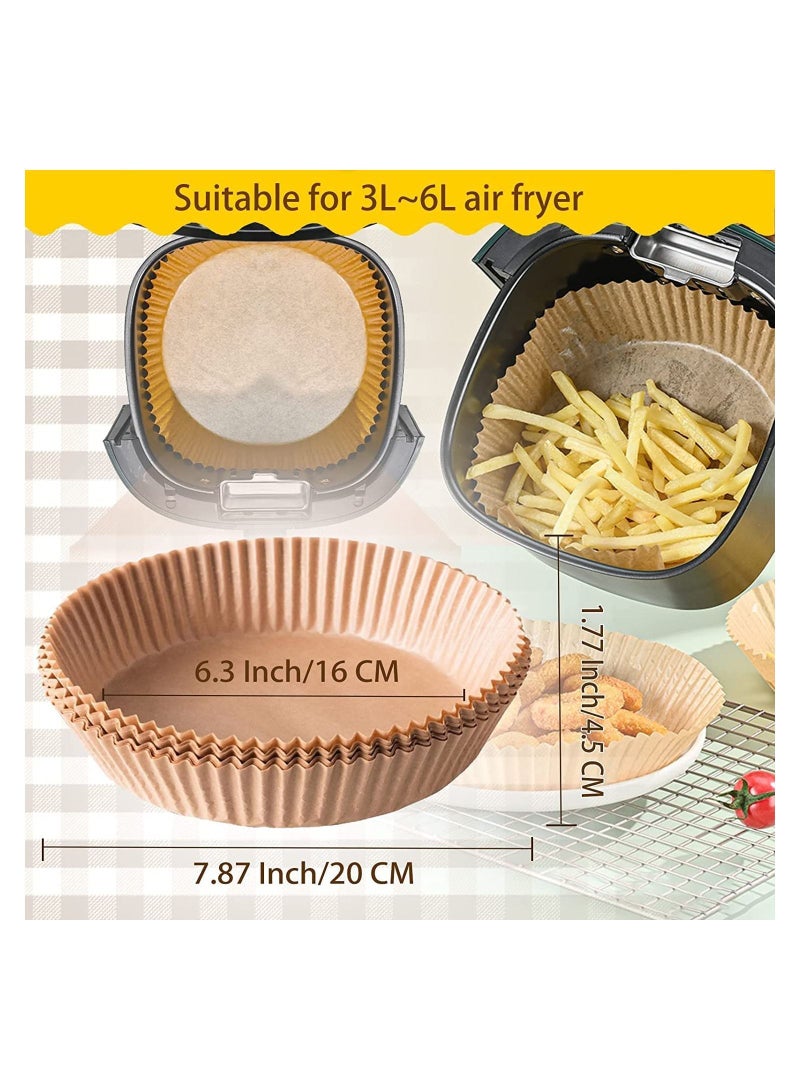 100 PCS Air Fryer Disposable Paper Liner, Non-stick Liners, Baking for Water-proof, Oil-proof, Parchment Roasting Microwave,16cm - Image 2