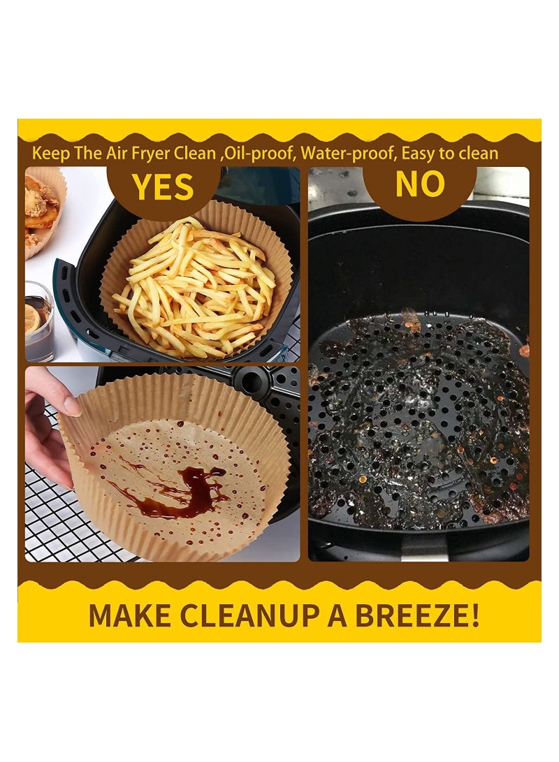 100 PCS Air Fryer Disposable Paper Liner, Non-stick Liners, Baking for Water-proof, Oil-proof, Parchment Roasting Microwave,16cm - Image 3