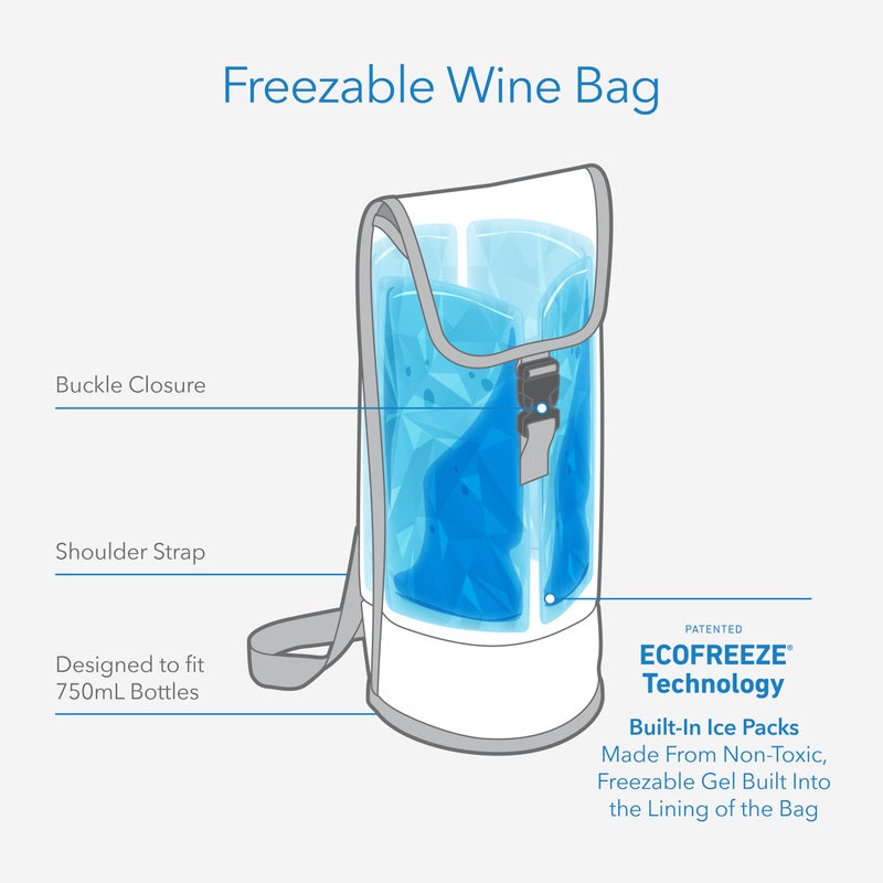 PackIt Freezable Wine Bag, Celebration Dot, Built with EcoFreeze Technology, Foldable, Reusable, Shoulder Strap with Buckle Closure, Perfect for Adults and Drinks On-the-Go - Image 3