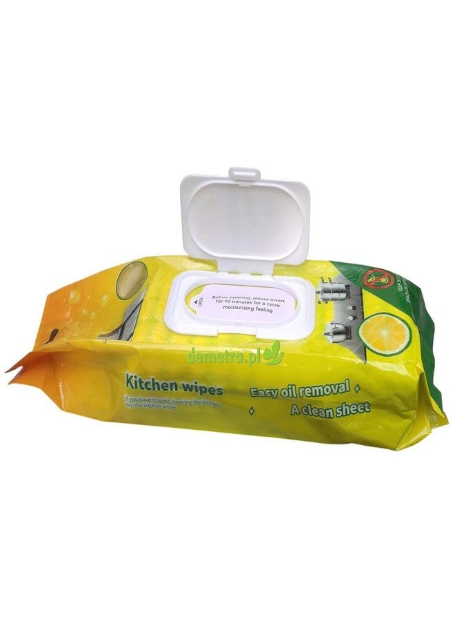 Rexez Wet Kitchen Wipes for Grease Removal | Lemon Scented Cleaning Wipes for Countertops, Stoves, Hoods & Tables | No Rinse, Ready-to-Use Surface Cleaner | 40 PCS - Image 2