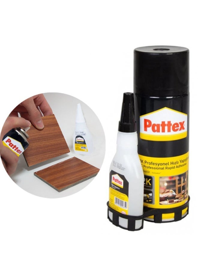 Pattex Pattex 2c Professional Rapid Fast Adhesive Glue and Activator, MDF Kit, 50ml-200ml  - Image 2