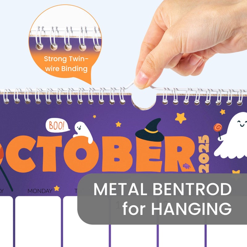 SUNEE Calendar 2026 18 Months Wall Calendar Oct. 2025 - Mar. 2027, 12"x17" Big Hanging Calendar 2026 with Note, Past Month and Next Month for Organizing & Planning, Cute - Image 3