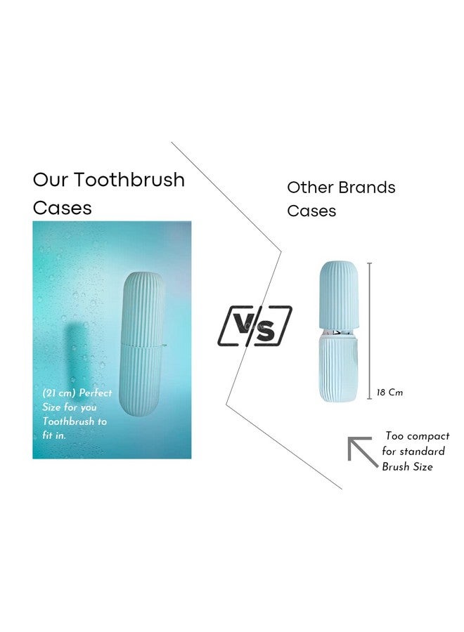 Raxon Innovation Travel Toothbrush Toothpaste Case Holder Portable Toothbrush Storage Plastic Toothbrush Holder | Toothbrush Holder for Travel | Plastic Toothbrush Holder (Blue- 1 Nos) - Image 3