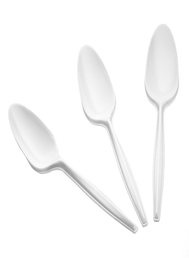 Settings 1000 Count White Plastic Spoons - Disposable Cutlery for Parties, Events, Catering, and Takeout - Image 2