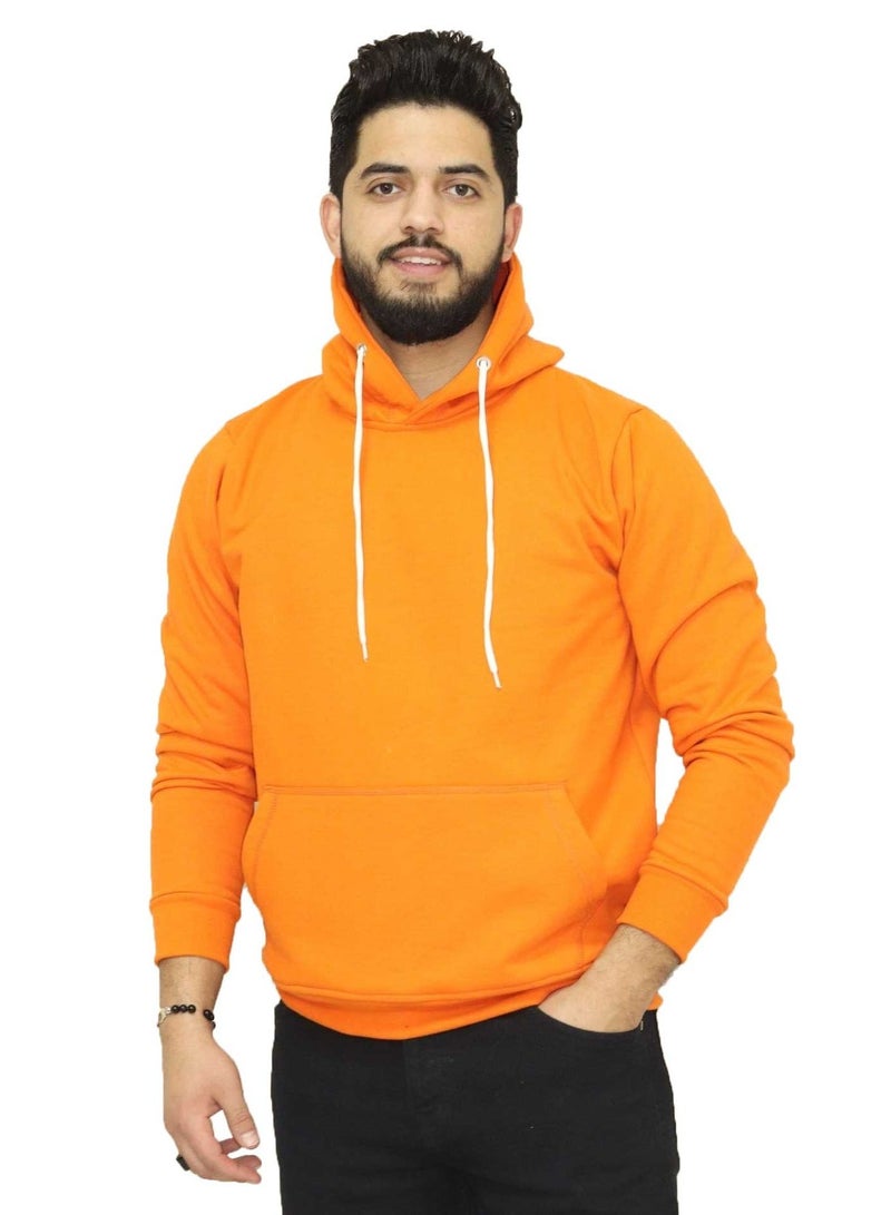 OneHand Hoodie Melton Cotton - Orange - Image 1
