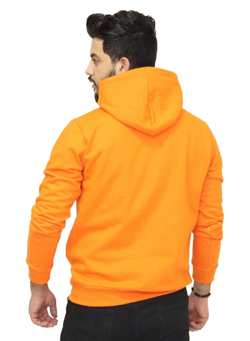 OneHand Hoodie Melton Cotton - Orange - Image 3