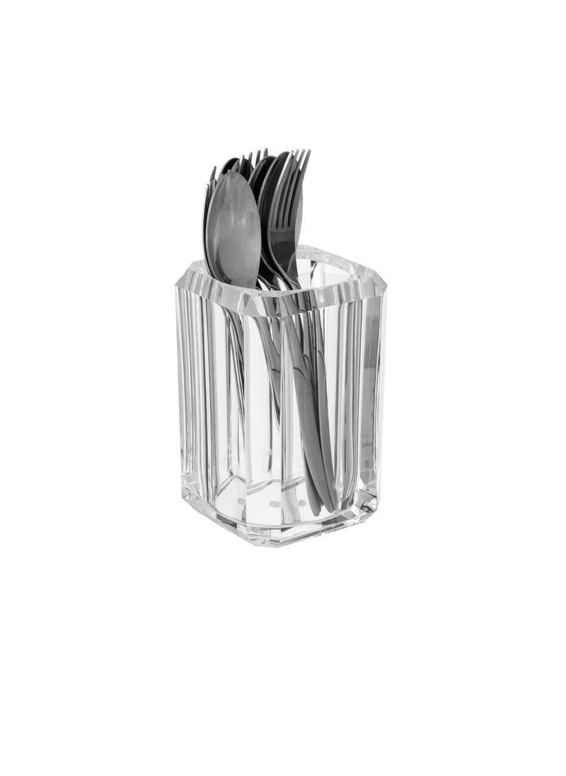 Dania - Transparent Acrylic Tea Spoon Holder With Elegant Design Length 10 Cm, Width 7 Cm - Image 1