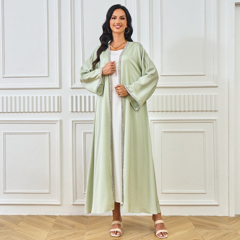 MT575 Abaya Crystal Embellished Long Dress - Image 2