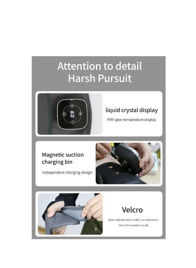 Generic Heating Knee Massager, Knee Shoulder Elbow 3-in-1 Heating Vibration Massager for Pain Relief, Portable Wireless Massager for Gifting, Home, Office, or Trave (X3-Grey)  - Image 4