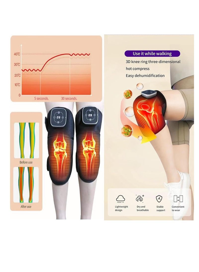 Generic Heating Knee Massager, Knee Shoulder Elbow 3-in-1 Heating Vibration Massager for Pain Relief, Portable Wireless Massager for Gifting, Home, Office, or Trave (X3-Grey)  - Image 5