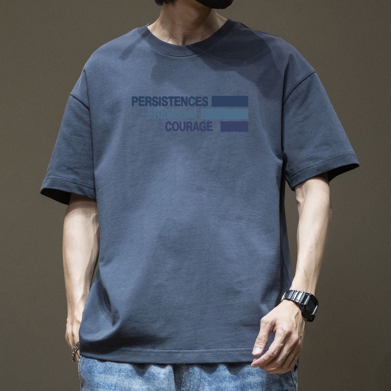 Summer Simple Short-Sleeved T-Shirt for Boys, Thin Trendy Brand Ins Loose Couple Wear Summer Casual T-Shirt - Image 1