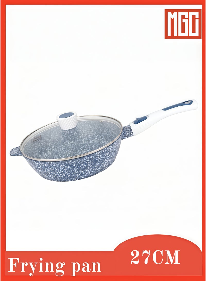 MGC Frying pan 27cm Frying Pan | Easy to Clean | Non-stick Coating | Diffusion Bottom | Healthy | Safe Cookware | Blue| Suitable for All Stoves - Image 1