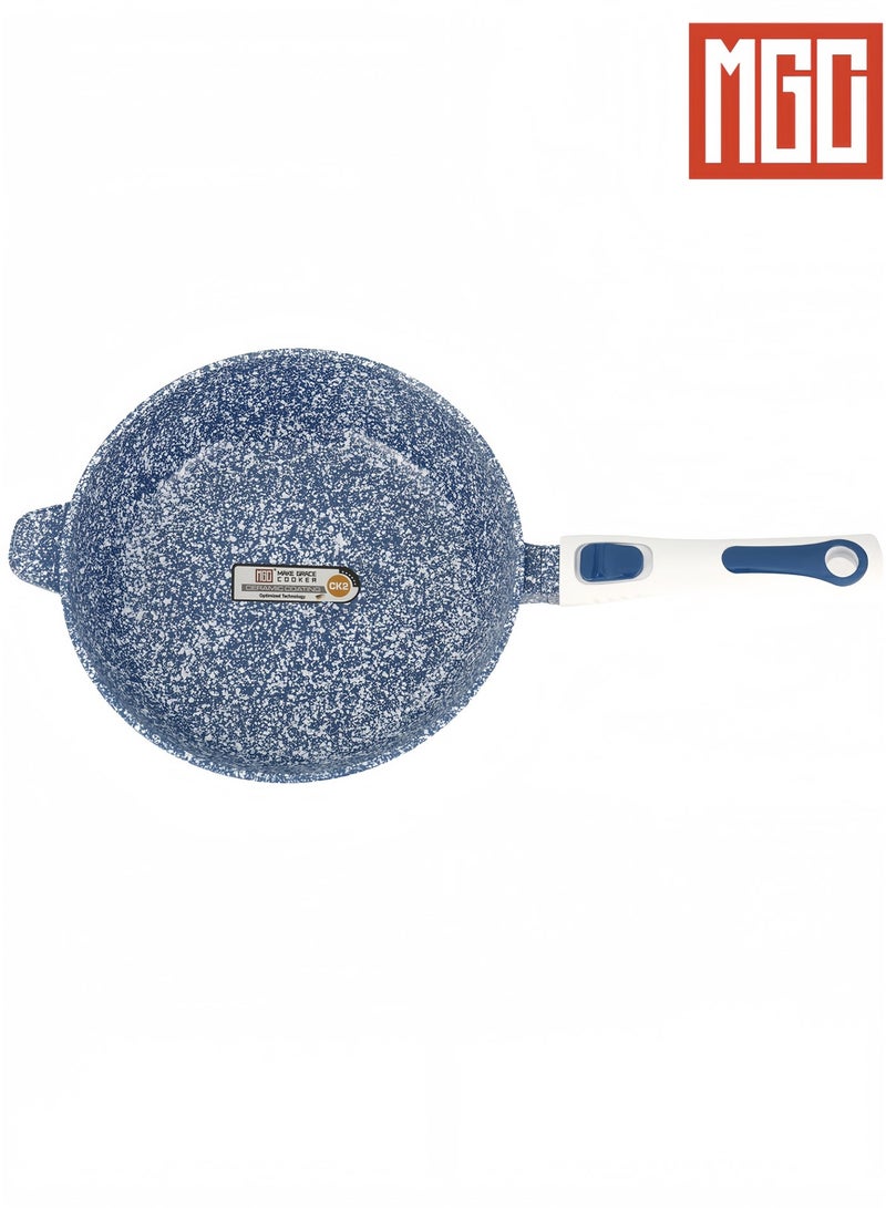 MGC Frying pan 27cm Frying Pan | Easy to Clean | Non-stick Coating | Diffusion Bottom | Healthy | Safe Cookware | Blue| Suitable for All Stoves - Image 3