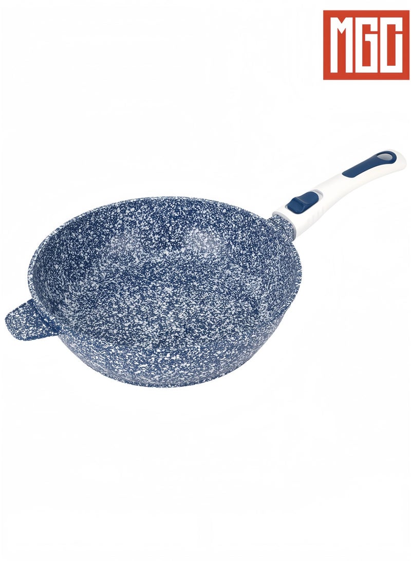 MGC Frying pan 27cm Frying Pan | Easy to Clean | Non-stick Coating | Diffusion Bottom | Healthy | Safe Cookware | Blue| Suitable for All Stoves - Image 5