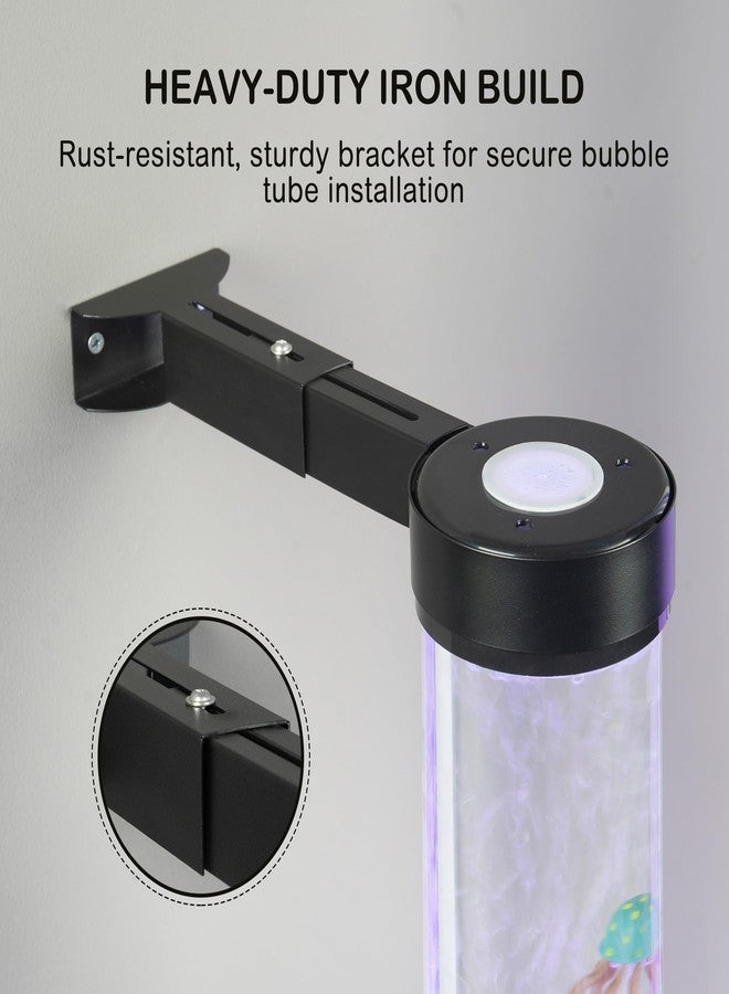 Tenmind Wall Bracket for Sensory Bubble Fish Tube | 10-19cm Adjustable Dual-Ring Holder for 10cm Bubble Tube Lamps | Anti-Spill Support with Non-Slip Liner & Wide Stable Base - Image 4