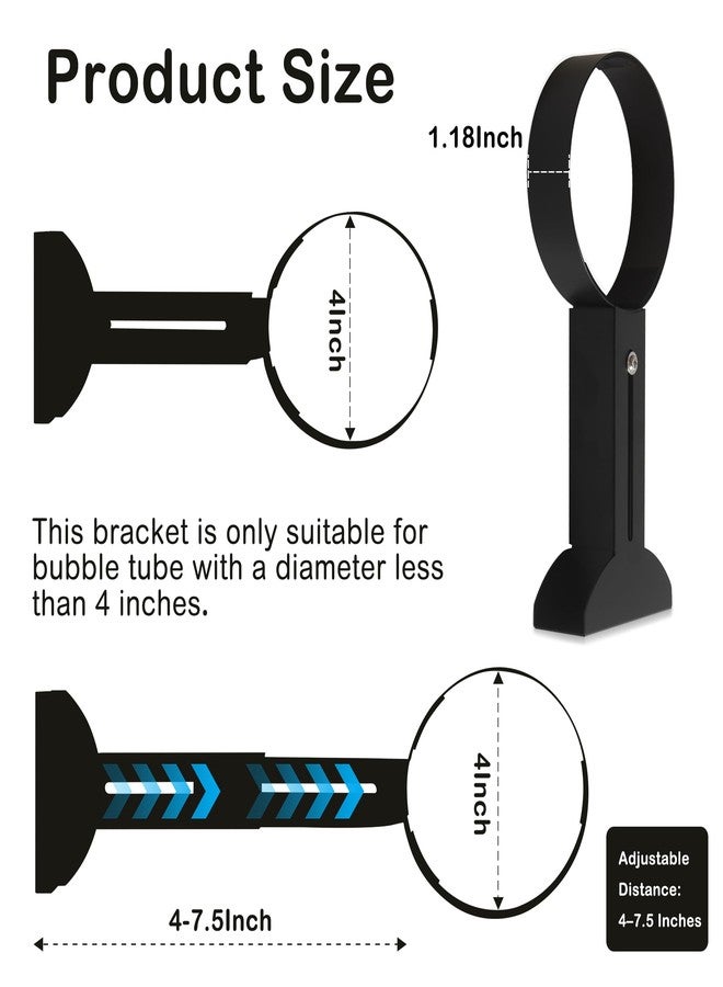 Tenmind Wall Bracket for Sensory Bubble Fish Tube | 10-19cm Adjustable Dual-Ring Holder for 10cm Bubble Tube Lamps | Anti-Spill Support with Non-Slip Liner & Wide Stable Base - Image 2
