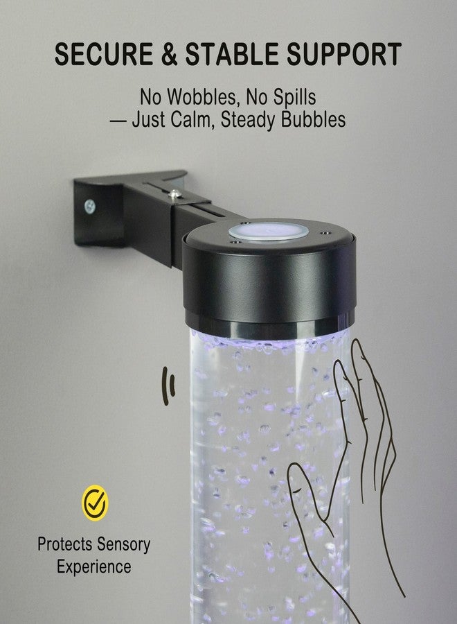 Tenmind Wall Bracket for Sensory Bubble Fish Tube | 10-19cm Adjustable Dual-Ring Holder for 10cm Bubble Tube Lamps | Anti-Spill Support with Non-Slip Liner & Wide Stable Base - Image 5