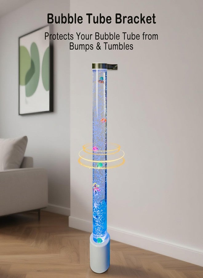 Tenmind Wall Bracket for Sensory Bubble Fish Tube | 10-19cm Adjustable Dual-Ring Holder for 10cm Bubble Tube Lamps | Anti-Spill Support with Non-Slip Liner & Wide Stable Base - Image 3
