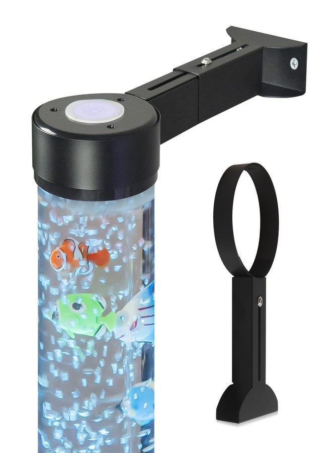 Tenmind Wall Bracket for Sensory Bubble Fish Tube | 10-19cm Adjustable Dual-Ring Holder for 10cm Bubble Tube Lamps | Anti-Spill Support with Non-Slip Liner & Wide Stable Base - Image 1