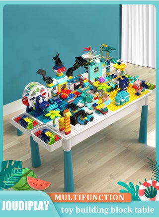 Kids 5-in-1 Multi Activity Table Set - 286 Pieces Large Building Blocks Compatible Bricks Toy Play Table Includes Building Block Table for 3+ years old 38*28CM - pzsku/Z1038B54D7C30AD87F161Z/45/1748916368/baad73ee-3877-4672-8aaa-e93250c0d8ec