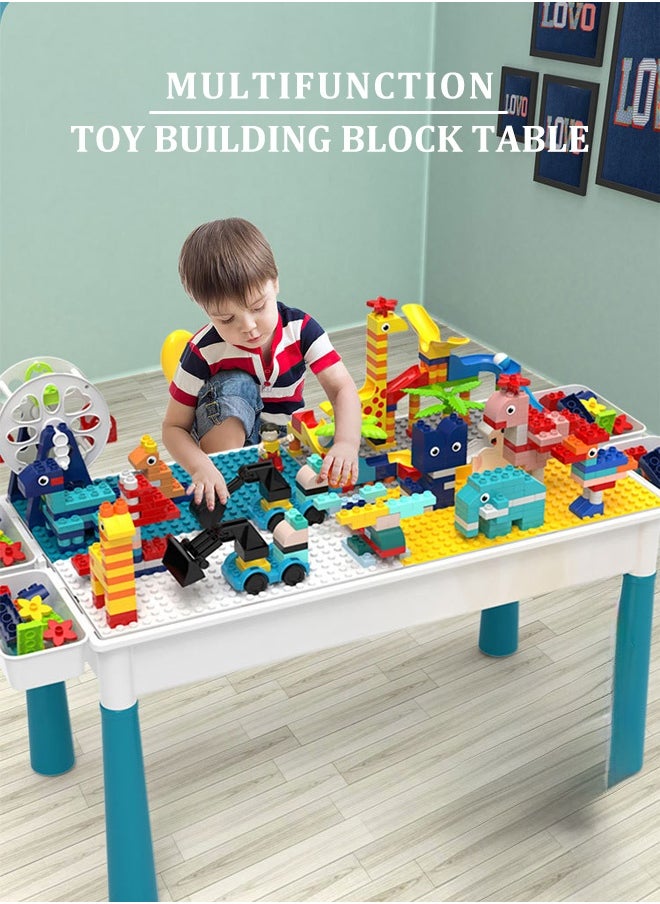 Joudiplay Kids 5-in-1 Multi Activity Table Set - 286 Pieces Large Building Blocks Compatible Bricks Toy Play Table Includes Building Block Table for 3+ years old 38*28CM  - Image 3