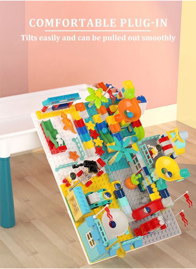 Joudiplay Kids 5-in-1 Multi Activity Table Set - 286 Pieces Large Building Blocks Compatible Bricks Toy Play Table Includes Building Block Table for 3+ years old 38*28CM  - Image 4