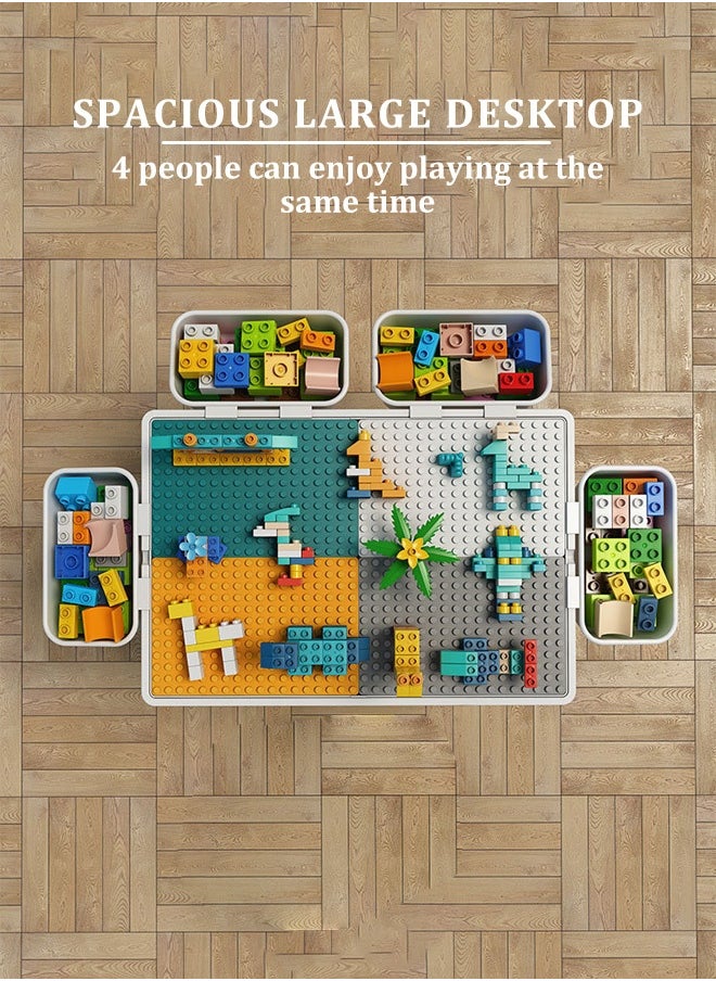 Joudiplay Kids 5-in-1 Multi Activity Table Set - 286 Pieces Large Building Blocks Compatible Bricks Toy Play Table Includes Building Block Table for 3+ years old 38*28CM  - Image 5