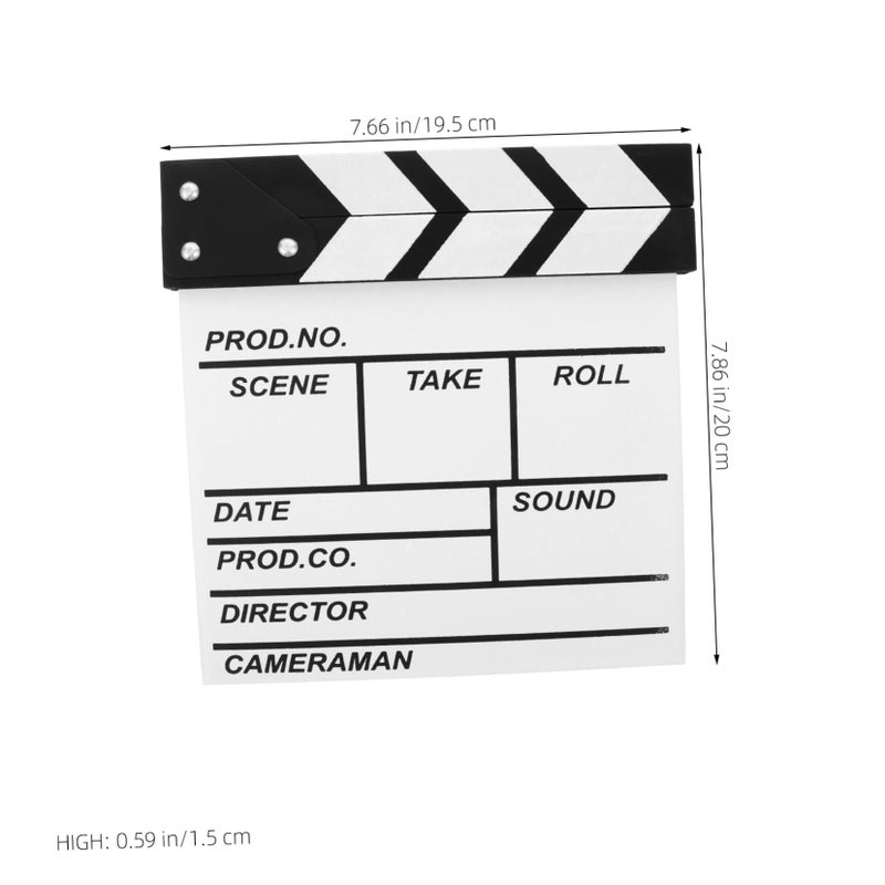 Wooden Film Clapboard Movie Props for Creative Filmmaking Photography Scenes White - Image 3