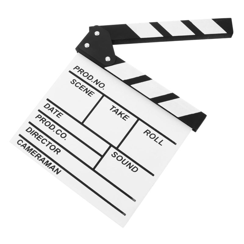 Wooden Film Clapboard Movie Props for Creative Filmmaking Photography Scenes White - Image 2