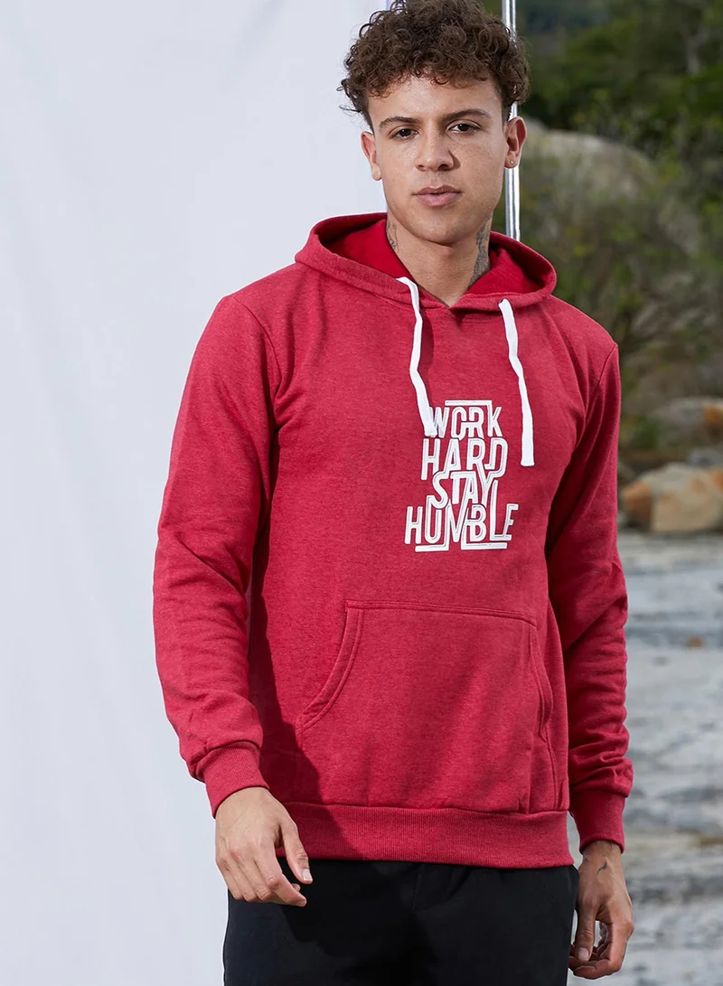 كامبوس سوترا هودي رجالي أحمر اعمل بجد ابق متواضع