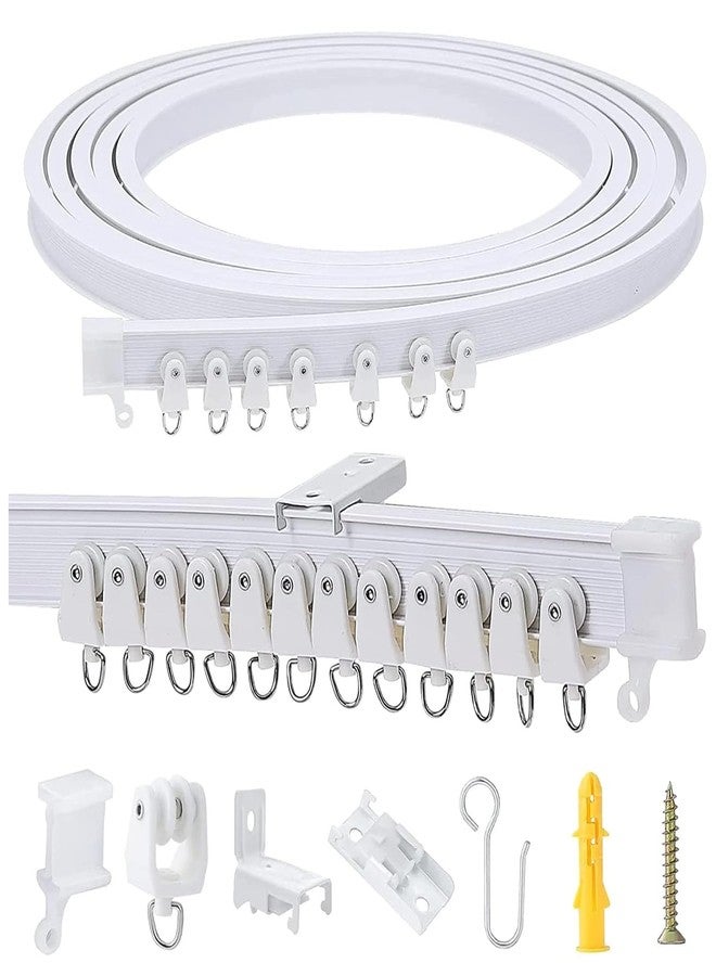 Manwetye 3 Meters (9.8FT) Flexible Bendable Ceiling Curtain Track for Room Divider,Window Treatment,Bay,Shower,Trailer Motorhome,Hospital Curtain Track System-Easy Installation(White) - Image 1