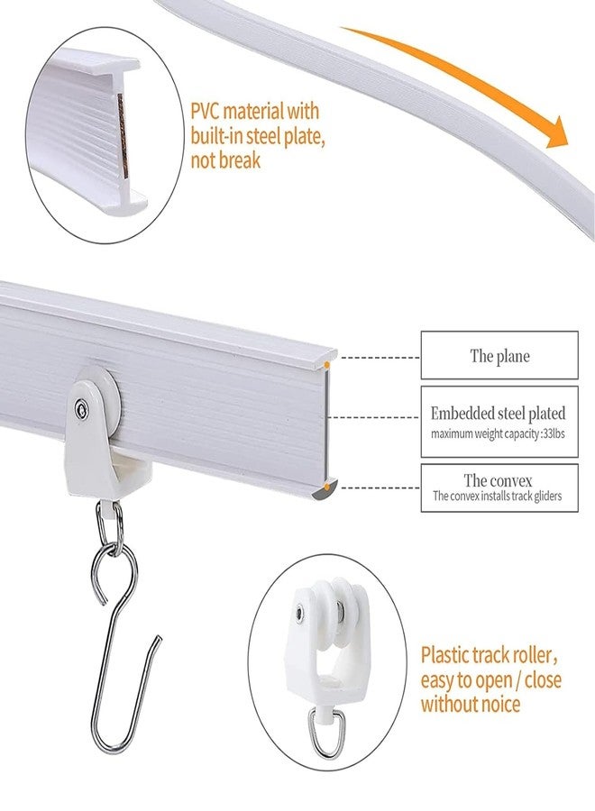 Manwetye 3 Meters (9.8FT) Flexible Bendable Ceiling Curtain Track for Room Divider,Window Treatment,Bay,Shower,Trailer Motorhome,Hospital Curtain Track System-Easy Installation(White) - Image 5