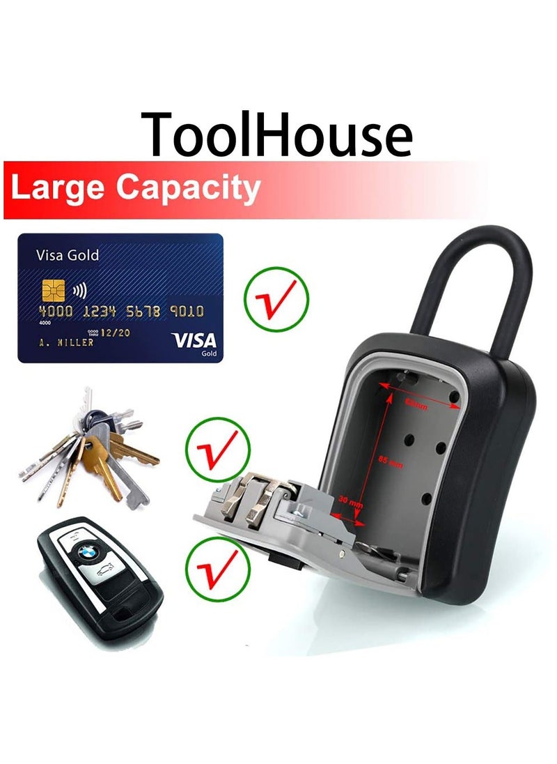 ToolHouse Outdoor Key Storage Box Waterproof Design 4 Digit Wall Mount Key Safe Lock Box  for Indoor and Outdoor  - Image 2
