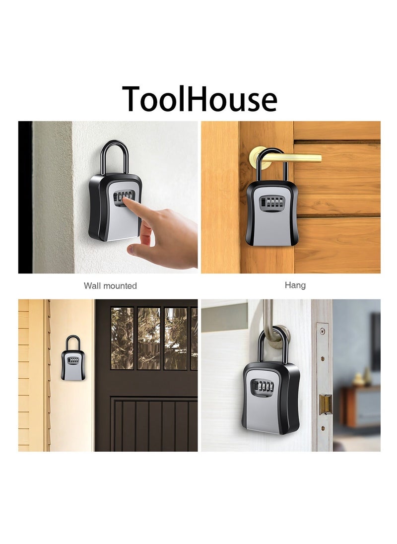 ToolHouse Outdoor Key Storage Box Waterproof Design 4 Digit Wall Mount Key Safe Lock Box  for Indoor and Outdoor  - Image 5