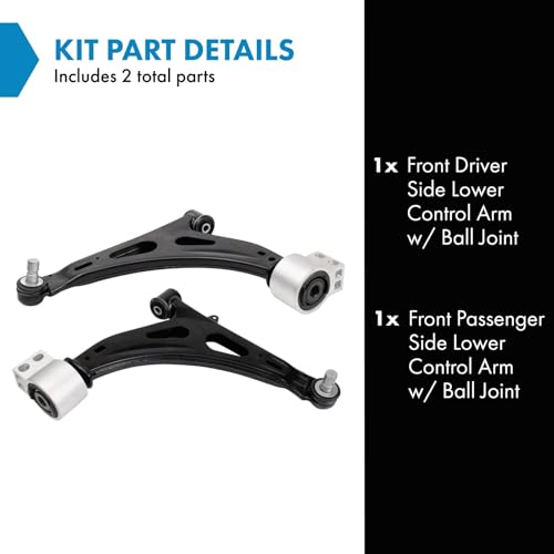 TRQ ذراع التحكم السفلي الأمامي TRQ مع مجموعة مفصل الكرة للجانب السائق والراكب السفلي متوافق مع شيفروليه إمبالا 2014-2019 - Image 2