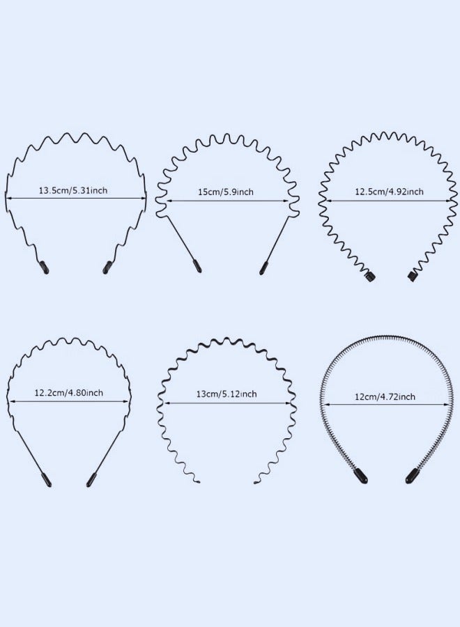 6PCS Invisible Non-Slip Hair Bands for Men & Women – Sports Headband, Bangs Clip, Wash Face Hairband Set, Unisex Styling Accessories - Image 1