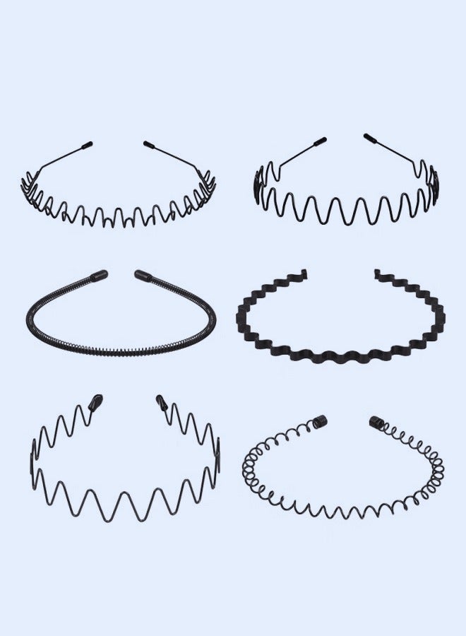 6PCS Invisible Non-Slip Hair Bands for Men & Women – Sports Headband, Bangs Clip, Wash Face Hairband Set, Unisex Styling Accessories - Image 4