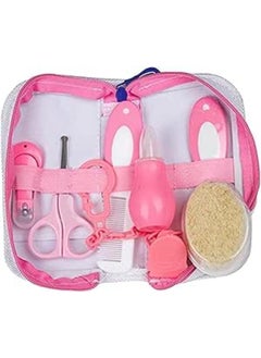 Chicco Brush Set, Nail File, Nail Clipper, Plastic Nose Pump And Chain With Special Bag - Pink