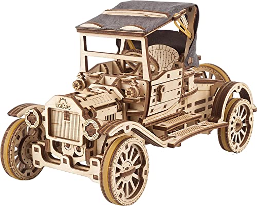 UGEARS Retro Car Model T 3D Wooden Puzzles for Adults Wooden Model Kits for Adults Model Classic Car Kits Hobbies for Men Models for Adult to Build Brain Teaser Hobby Set - Image 1