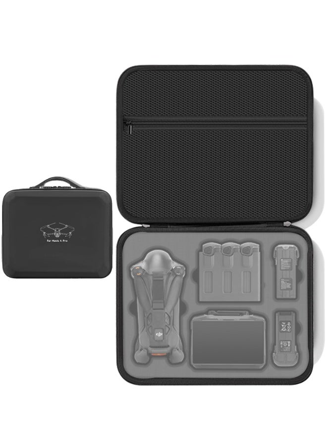 Carrying Case for DJI Mavic 4 Pro, Travel Storage Bag Hard Protective Cover Case for RC Pro 2/RC 2 Remote, Batteries Charger Hub Cable Drone Fly More Combo Accessories Portable Organizer (Black) - Image 1
