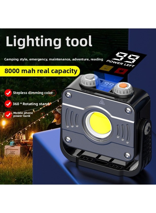 Multifunctional Outdoor Camping Lamp Large Capacity Charging Treasure Super Bright Camping Lamp Strong Magnetic COB Emergency Camping Lamp-Color:Multifunctional Digital Display Camping Light  - Image 3